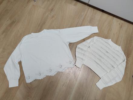 Pleteny a vysivana mikina 146/152 cena spolu, h&m,146