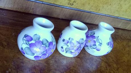 3 ručne maľované minidžbániky spolu,