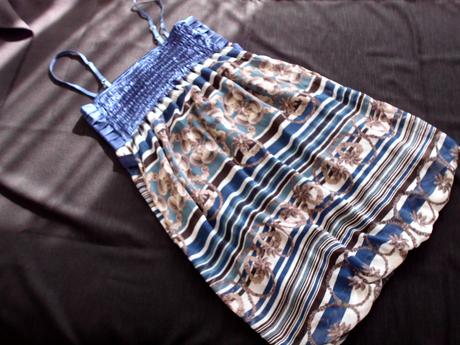 Modro-hnedé šaty s-m, s