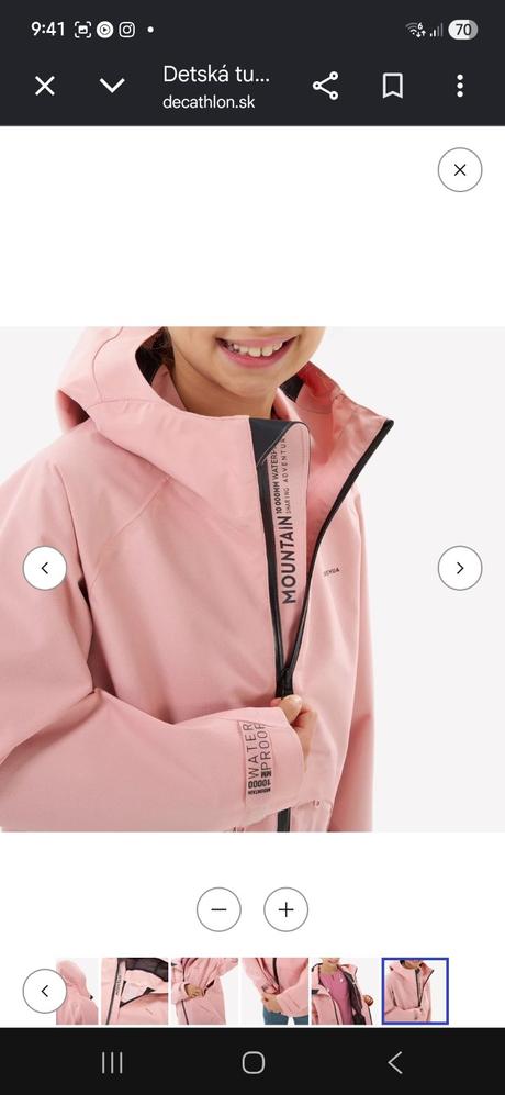 Turistická nepremokavá bunda top stav, quechua,134