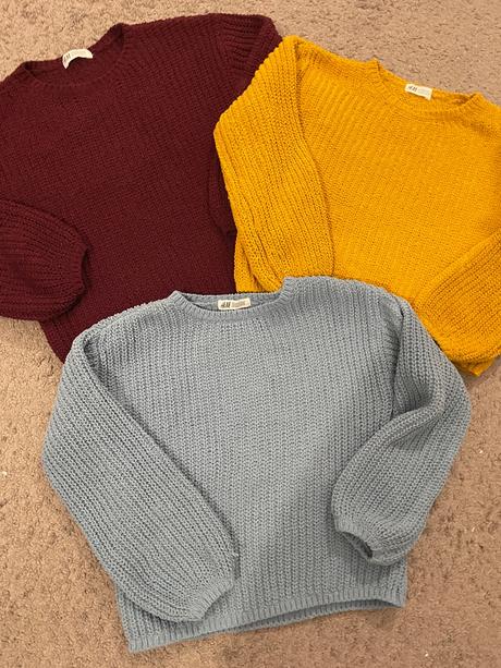 Svetríky 3ks, h&m,134