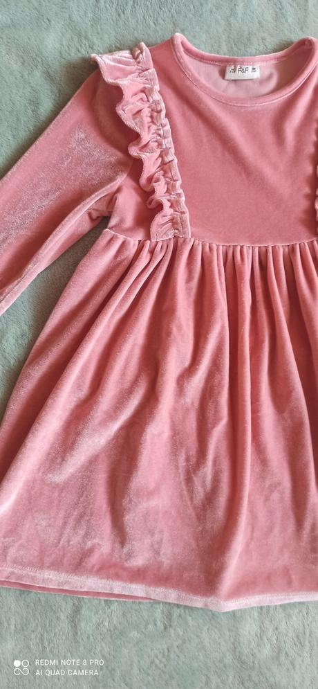 Velúrové sviatočné šaty 3-4 rokov, f&f,104