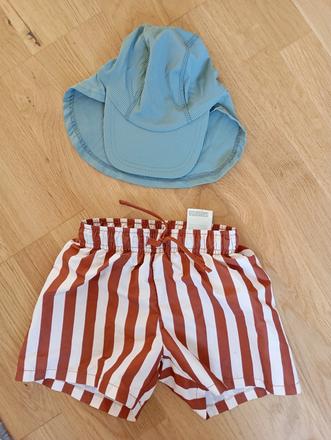 Uv plavecká čiapka a plavky, h&m,110