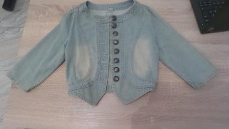 Riflová bundička s trištvrťovým rukávom, s