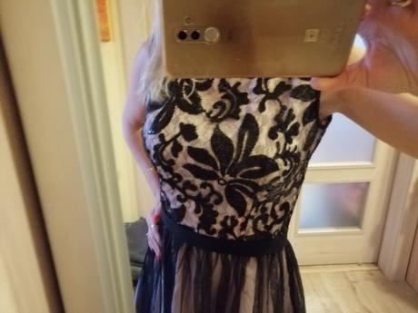 Spoločenské čierno pudrove šaty, veľkosť 36, 36