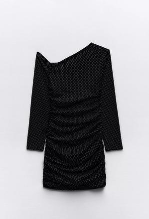 Zamatové šaty s vybíjanými kamienkami, zara,36 / s