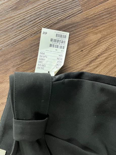 Elegantné čierna paper bag nohavice, h&m,36