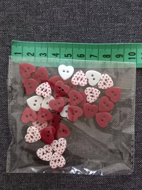 Gombíky srdiečka sada, 