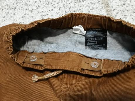 Podšité menčestrové nohavice hm, h&m,74