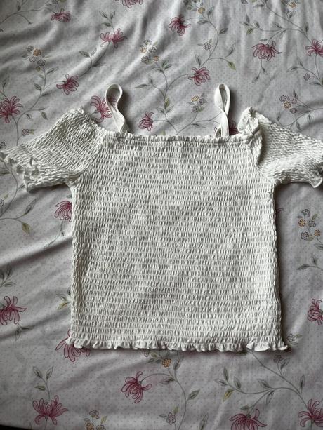 Biele tričko elastické, h&m,158