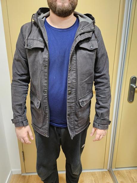 Sivá bunda cropp l, l