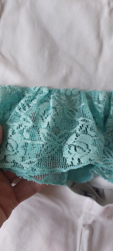 Tielko s cipkou +next biele leginky, 86