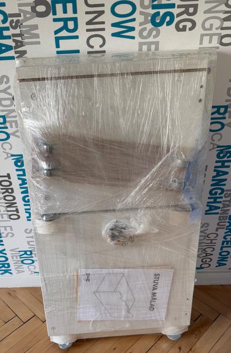 Ikea stuva målad biela úložný box,