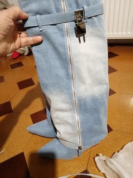 Luxusné riflove prechodné cizmy, 37