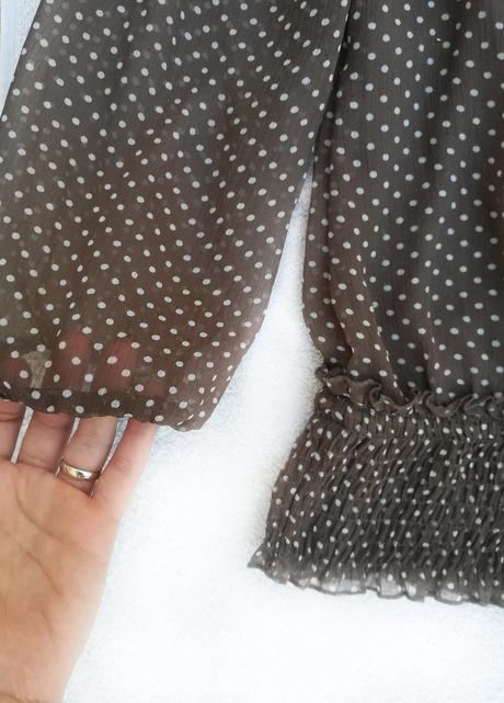 Dámska hnedá bodkovaná blúzka, xs