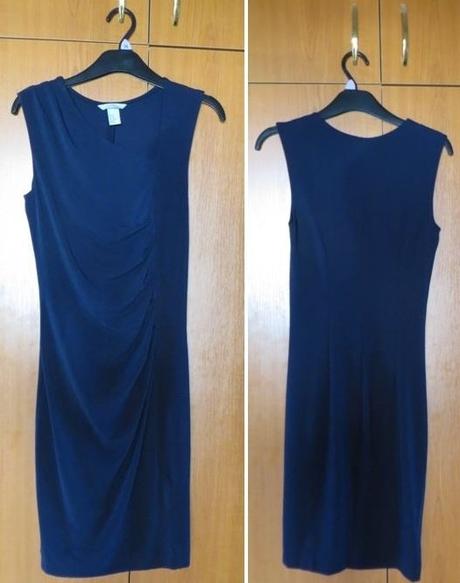 Tmavo-modré elastické šaty, h&m,xs