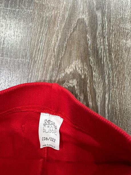 Bubbe cervene vrubkovane leginy 116/122, bubbe,116