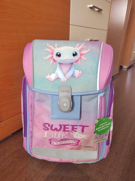 Školská aktovka oxybag - axelotl + peračník,vrecko,