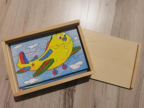 Drevené puzzle v krabičke, 