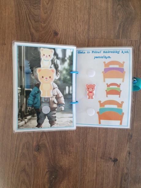 Pracovný zošit na suchý zips pre chlapčeka od 1 ro,