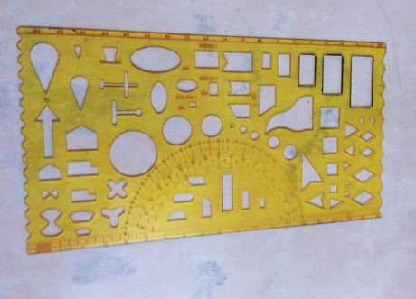 Šablóna na geometriu s uhlomerom 2 ks, 