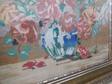 Obrazy vyšívané krížiková výšivka -v drevenom ráme, 