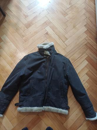 Kožená zateplena bunda, 50