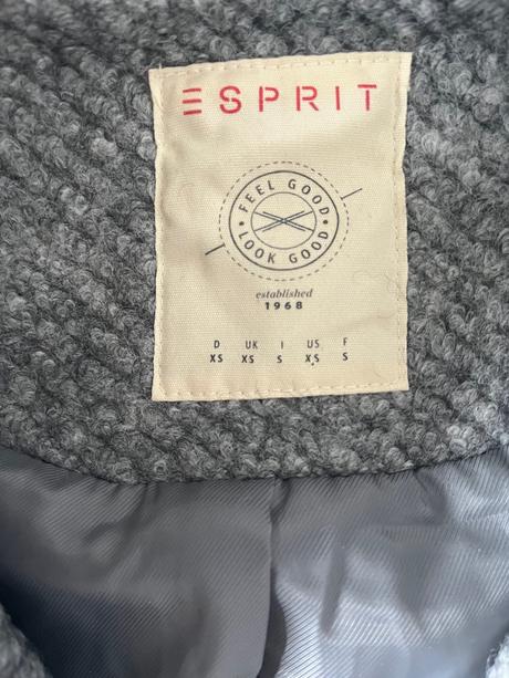 Esprit vlnený zimný kabát vel.xs, esprit,xs