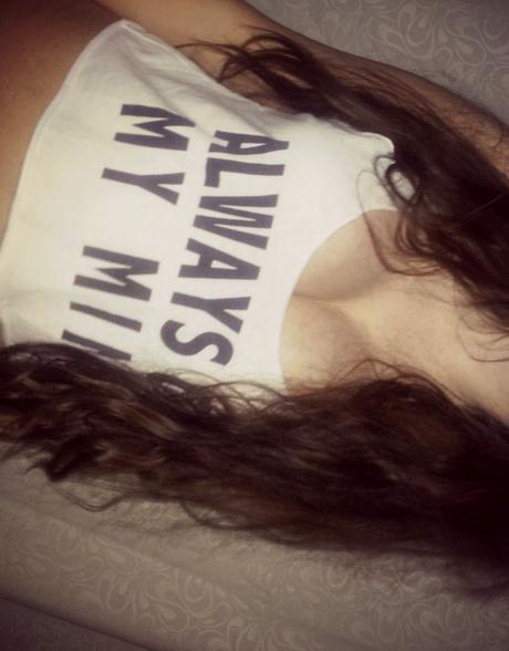 Dámske biele krátke tielko always on my mind, s