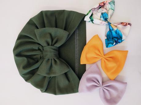 Turban s vymeniteľnými mašľami, 50 - 152