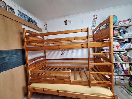 Poschodová posteľ 3- lôžková, šírka (cm): 90,dĺžka (cm): 200