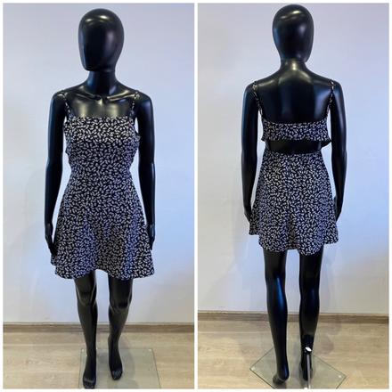 Dámske kvetované šaty shein čiernobiele (s), s