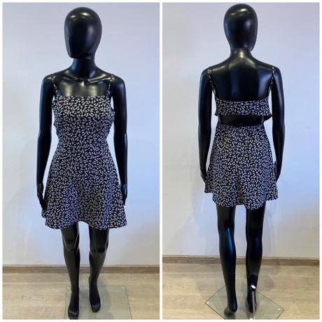 Dámske kvetované šaty shein čiernobiele (s), s