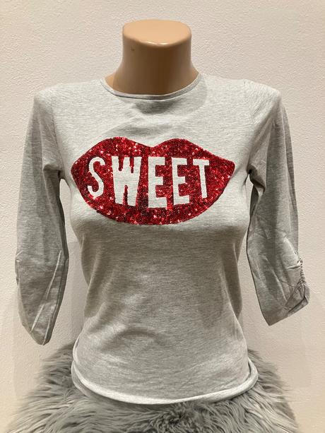 Sivé tričko s flitrami lola liza,146-152, 146 / 152