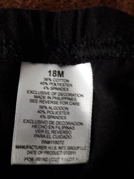 Leginky čierne - z filipin - vek 18 mesiacov, 86