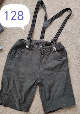 Krátke nohavice na traky, 128