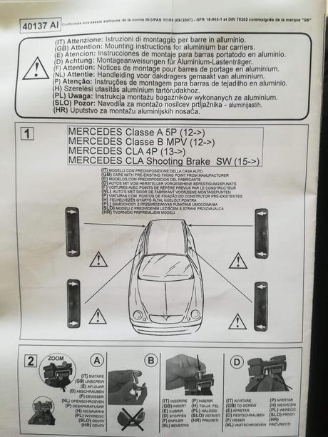 Strešný nosič mercedes a, b, cla, 