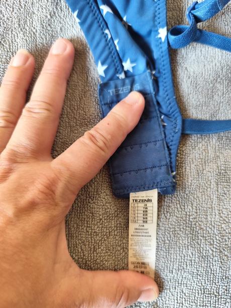 Modrobiela podprsenka, plavkovy material, možné po, tezenis,75b