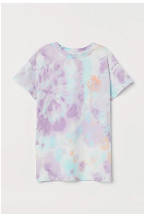 Batikovane predĺžené tričko 110/116, h&m,116