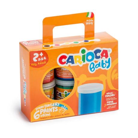 Prstové farby carioca baby-6 ks, 