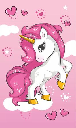 Detský uterák 30x50 jednorožec srdiečka - skladom, 
