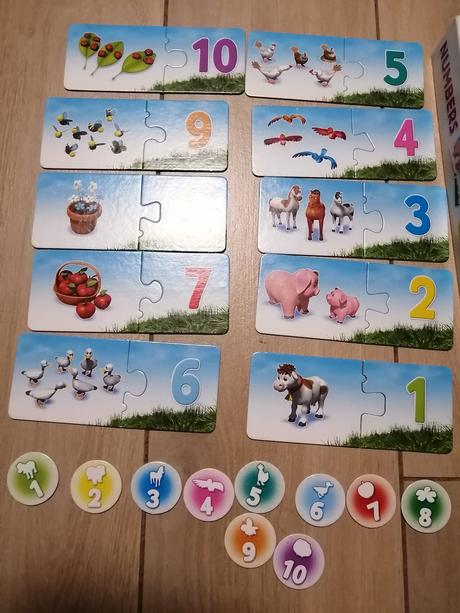 Papierové puzzle na učenie čísel,