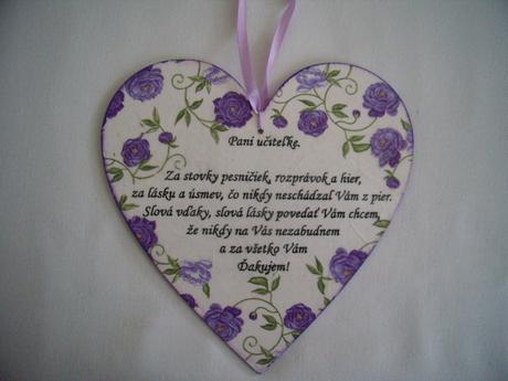 Srdiečko pre pani učiteľku,