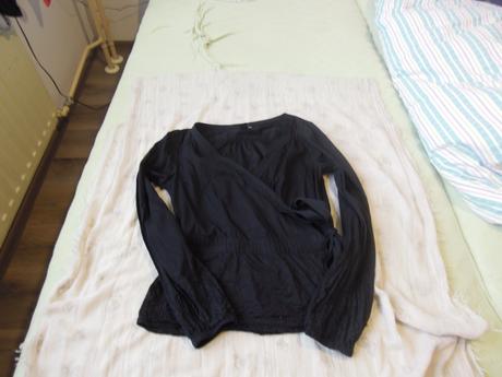 Čierna bluzka na zväzovanie, h&m,38