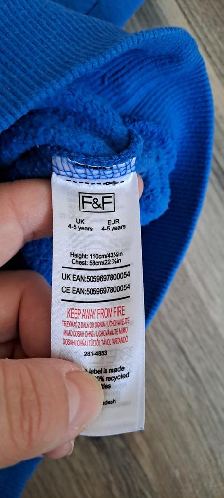 Mikiny f&f (2 ks modrá a oranžová), veľ. 110, f&f,110