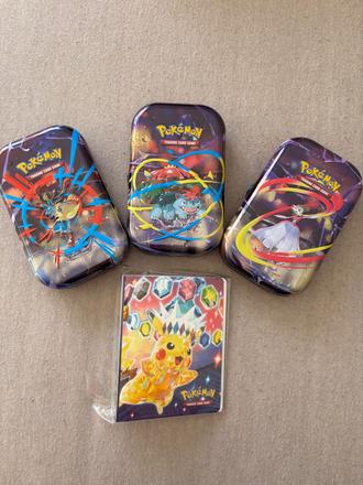 Pokémon album pikachu+ 3x mini tin,