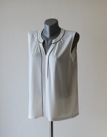 Elegantná biela blúzka h&m s čiernym lemovaním, h&m,l