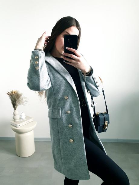 Sivý kabát xs/s, xs