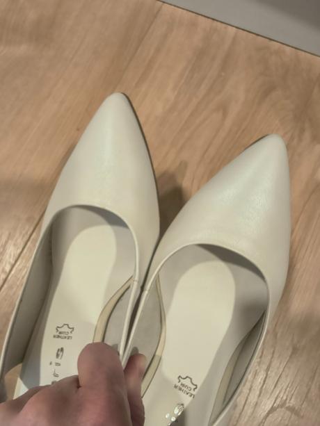 Biele kožené lodičky, tamaris,38
