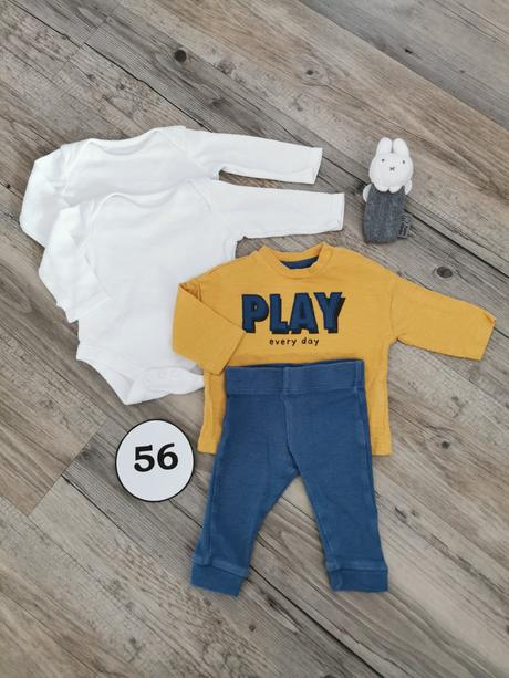 Biele body 2 kusy a súprava nohavice a tričko f&f, 56